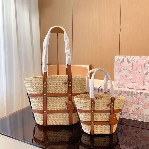 

Designer Tote Bags Straw Knit Beach Handbag Crossbody Shopping Bag Designer Purses Casual Large Shopping bag Lady Luxury Famous Brands