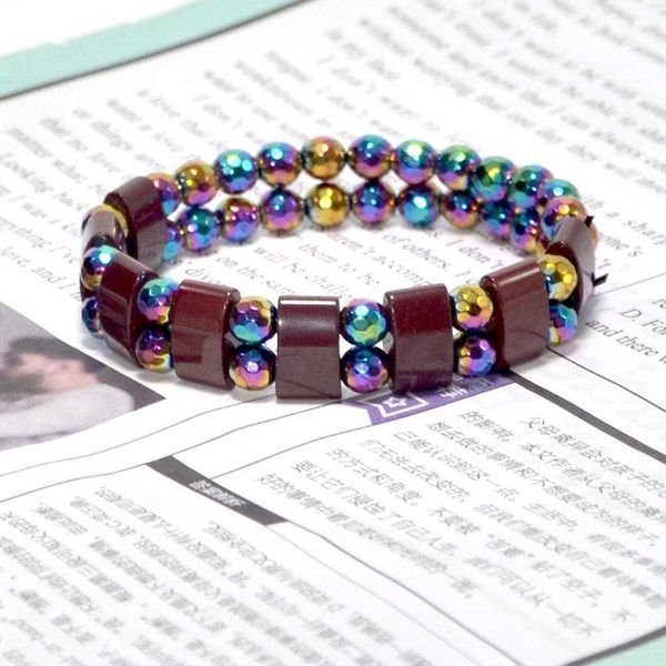 longrui arrival fashion double row charm colorful section hematite bracelets magnet bracelet, Golden;silver
longrui arrival fashion double row charm colorful section hematite bracelets magnet bracelet, Golden;silver