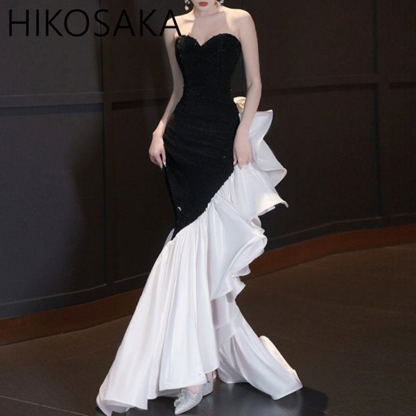 party dresses strapless evening patchwork fishtail toast swing elegant wedding fashion formal prom gowns 230510, White;black
party dresses strapless evening patchwork fishtail toast swing elegant wedding fashion formal prom gowns 230510, White;black