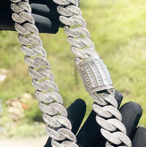 men's baguette miami cuban link chain necklace 20mm ice out 14k white gold copper cubic zirconia hiphop jewelry 16-24inch, Silver
men's baguette miami cuban link chain necklace 20mm ice out 14k white gold copper cubic zirconia hiphop jewelry 16-24inch, Silver