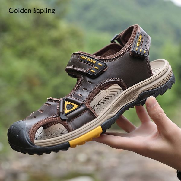 sandals golden sapling outdoor men genuine leather mens summer mountain shoes trekking fashion casual footwear 230510, Black
sandals golden sapling outdoor men genuine leather mens summer mountain shoes trekking fashion casual footwear 230510, Black