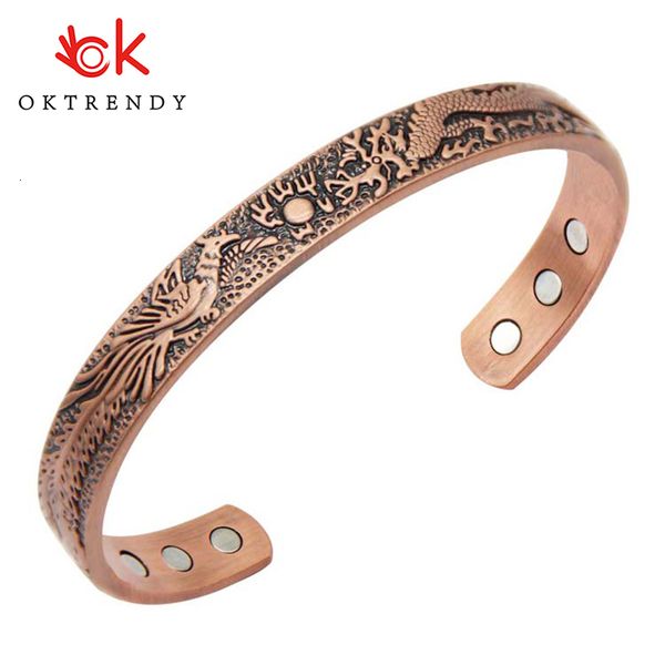 charm bracelets 3000 gauss open cuff adjustable for women health energy magnetic bangles dragon pattern pure copper bangle 230511, Golden;silver
charm bracelets 3000 gauss open cuff adjustable for women health energy magnetic bangles dragon pattern pure copper bangle 230511, Golden;silver