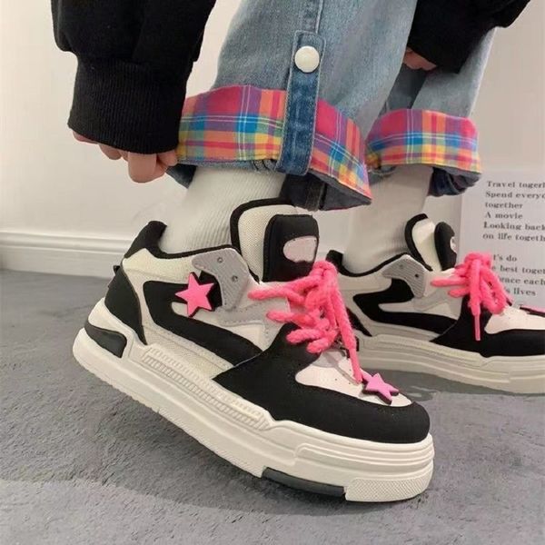 dress shoes women pink stars sneakers patchwork cute shoes breathable thick heels sneakers y2k casual high running platform for student 2305, Black
dress shoes women pink stars sneakers patchwork cute shoes breathable thick heels sneakers y2k casual high running platform for student 2305, Black