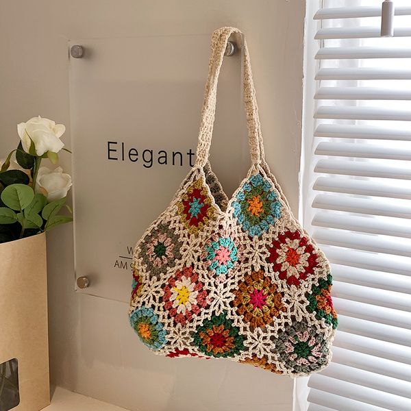 evening bags women tote floral crochet large capacity knitted trendy handmade cutout boho vintage multicolor hollow out handbag 230510
evening bags women tote floral crochet large capacity knitted trendy handmade cutout boho vintage multicolor hollow out handbag 230510