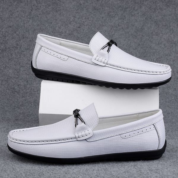 dress shoes spring white leather shoes soft sole loafers men slip on fashion casual shoes genuine leather luxury shoes driving moccasin 2305, Black
dress shoes spring white leather shoes soft sole loafers men slip on fashion casual shoes genuine leather luxury shoes driving moccasin 2305, Black