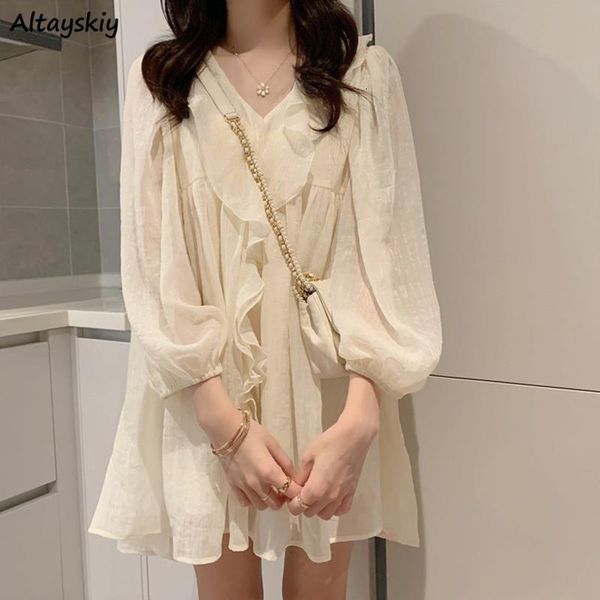 casual dresses long sleeve dress women solid elegant princess ruffles v-neck ins femme basic design mini spring chic ulzzang 230511, Black;gray
casual dresses long sleeve dress women solid elegant princess ruffles v-neck ins femme basic design mini spring chic ulzzang 230511, Black;gray
