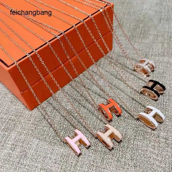 casual h ermes designer necklace with steel seal h letter cnc process pendant titanium colorless jewelry female enamel 18k collar chain, Black
casual h ermes designer necklace with steel seal h letter cnc process pendant titanium colorless jewelry female enamel 18k collar chain, Black