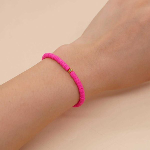 bohemian beach style fashion bracelet solid color pink soft pottery non fading golden balls womens, Golden;silver
bohemian beach style fashion bracelet solid color pink soft pottery non fading golden balls womens, Golden;silver