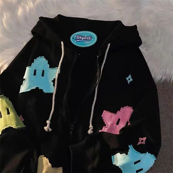 women's hoodies sweatshirts sweter bertudung gambar bintang kawaii wanita y2k jaket kardigan ritsleting longgar musim dingin sweater pa, Black
women's hoodies sweatshirts sweter bertudung gambar bintang kawaii wanita y2k jaket kardigan ritsleting longgar musim dingin sweater pa, Black