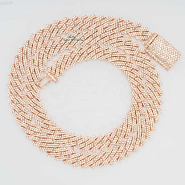 ready to ship rose gold color 10mm pass diamond tester in stock iced out two row stone vvs moissanite cuban chain necklace, Silver
ready to ship rose gold color 10mm pass diamond tester in stock iced out two row stone vvs moissanite cuban chain necklace, Silver