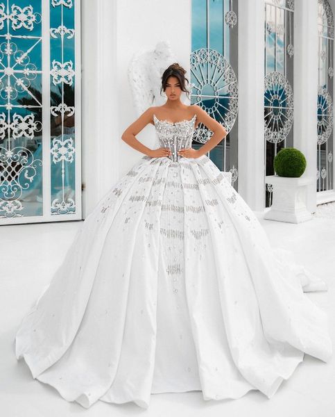 elegant ball gown wedding dresses sleeveless bateau sequins applique ruffles bridal gowns pearls lace-up diamond formal dress plus size cust, White
elegant ball gown wedding dresses sleeveless bateau sequins applique ruffles bridal gowns pearls lace-up diamond formal dress plus size cust, White