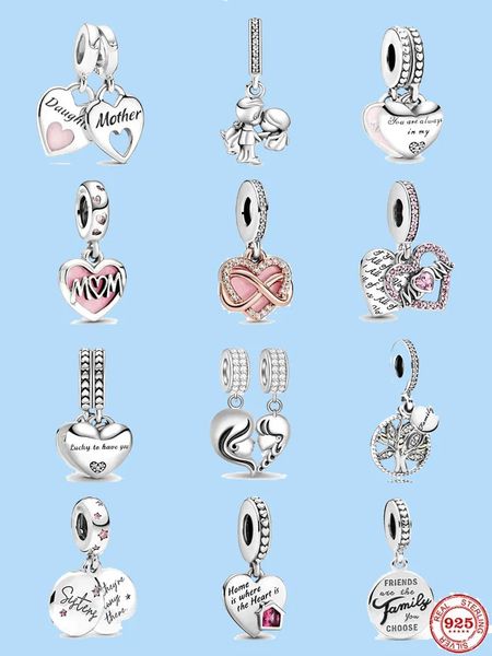 925 sterling silver charms for pandora jewelry beads sister daughter mom pendant forever family beads, Black
925 sterling silver charms for pandora jewelry beads sister daughter mom pendant forever family beads, Black
