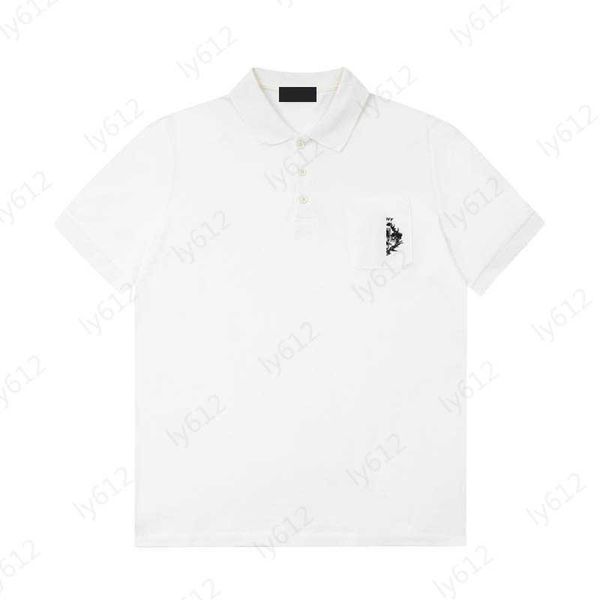 white designer mens t-shirts classic brand logo embroidered print logo pattern pocket decoration cotton beaded lapel loose short sleeves mal, White;black
white designer mens t-shirts classic brand logo embroidered print logo pattern pocket decoration cotton beaded lapel loose short sleeves mal, White;black