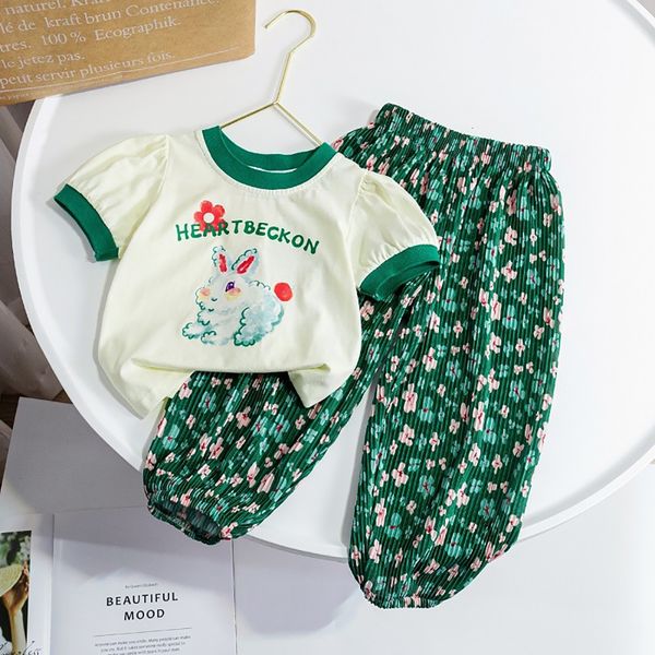 clothing sets cute kids girls clothes summer cartoon rabbit short sleeve t shirt thin loose floral pants 2pcs 2023 children suit 230511, White
clothing sets cute kids girls clothes summer cartoon rabbit short sleeve t shirt thin loose floral pants 2pcs 2023 children suit 230511, White
