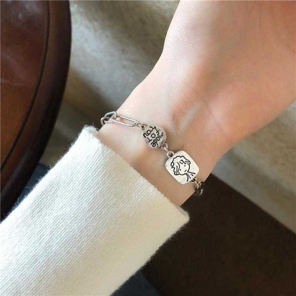 retro ins style cute cartoon villain lettering bracelet female simple personality student couples, Golden;silver
retro ins style cute cartoon villain lettering bracelet female simple personality student couples, Golden;silver