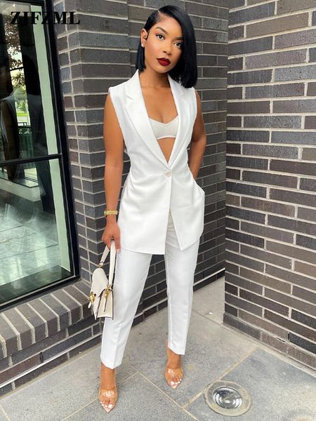 women's two piece pants office lady women's blazer suits summer sleeveless notched collar coat and formal pencil long trouser soli, White
women's two piece pants office lady women's blazer suits summer sleeveless notched collar coat and formal pencil long trouser soli, White