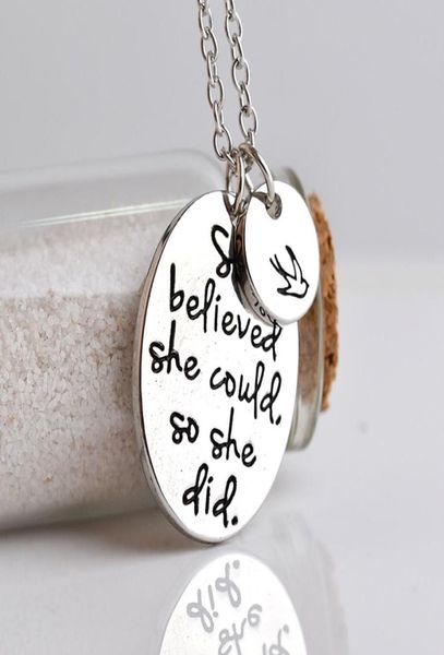 she believed she could so she did disc swallow charms pendant necklace for women friends inspirational jewelry7711203, Silver
she believed she could so she did disc swallow charms pendant necklace for women friends inspirational jewelry7711203, Silver
