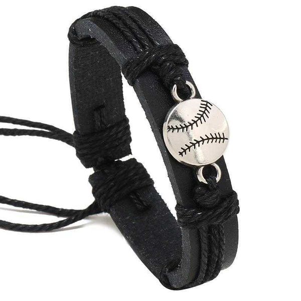 simple handmade woven black leather bracelet alloy baseball fan jewelry, Golden;silver
simple handmade woven black leather bracelet alloy baseball fan jewelry, Golden;silver