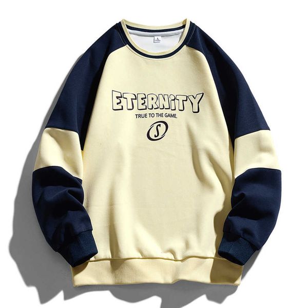 autumn and winter men's sweater american fashion brand color block letter printing round neck pullover, Black
autumn and winter men's sweater american fashion brand color block letter printing round neck pullover, Black