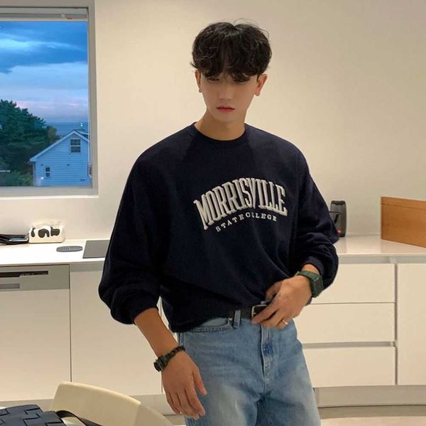 hatless sweater men's spring and autumn american letter embroidery pure cotton round neck pullover long sleeve, Black
hatless sweater men's spring and autumn american letter embroidery pure cotton round neck pullover long sleeve, Black