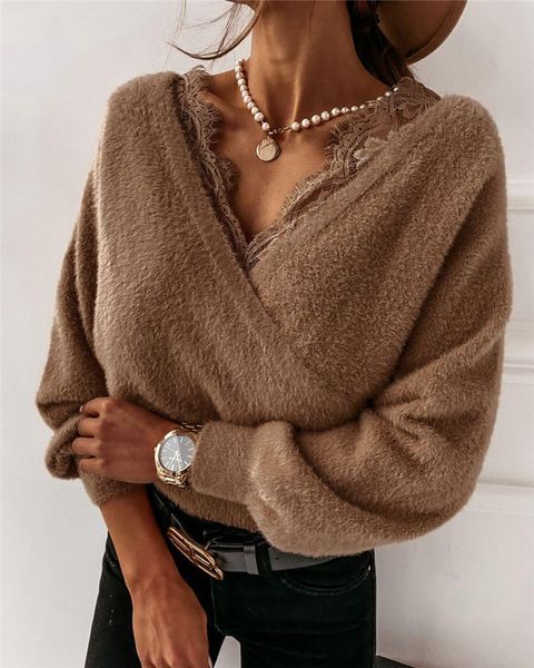 t-shirt women plush t shirt casual wrap front tee autumn long sleeve deep v neck lace trim loose fit shirt clothing for women, White
t-shirt women plush t shirt casual wrap front tee autumn long sleeve deep v neck lace trim loose fit shirt clothing for women, White
