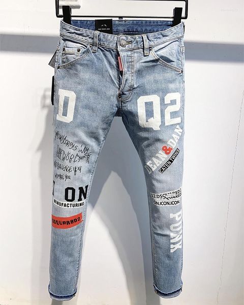 men's jeans mens printed slim fit skinny european denim pants stretch biker baggy hip hop classic long trousers male, Blue
men's jeans mens printed slim fit skinny european denim pants stretch biker baggy hip hop classic long trousers male, Blue