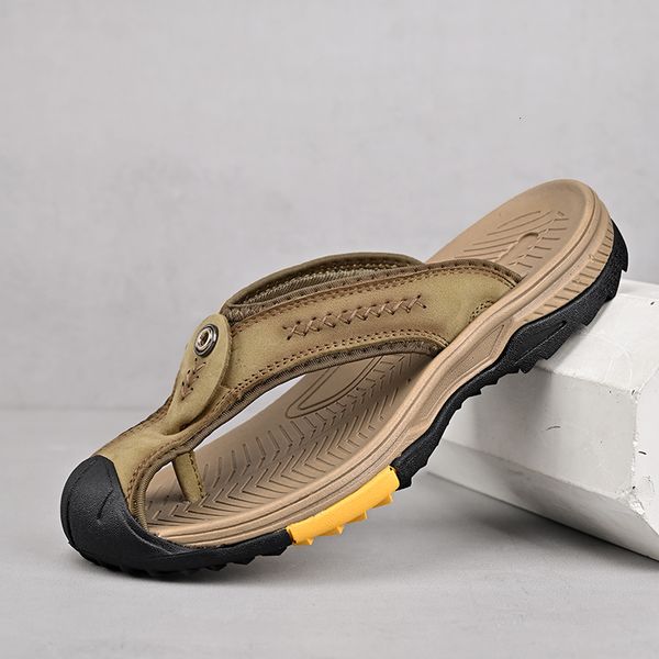 slippers golden sapling retro men's fashion beach shoes genuine leather flip flops casual slides leisure flats men classics shoe 230510, Black
slippers golden sapling retro men's fashion beach shoes genuine leather flip flops casual slides leisure flats men classics shoe 230510, Black