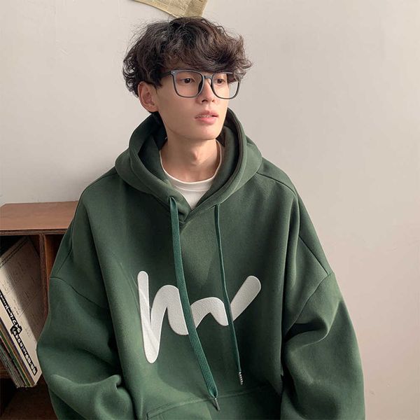 dark green hooded sweater for men in autumn and winter, plush hoodie, trendy brand, loose fitting and handsome men's, Black
dark green hooded sweater for men in autumn and winter, plush hoodie, trendy brand, loose fitting and handsome men's, Black