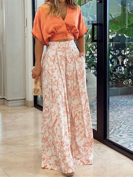 women's two piece pants summer womens two piece sets fashion mid sleeve shirt elegant floral print wide leg pant sets for women suits 2, White
women's two piece pants summer womens two piece sets fashion mid sleeve shirt elegant floral print wide leg pant sets for women suits 2, White