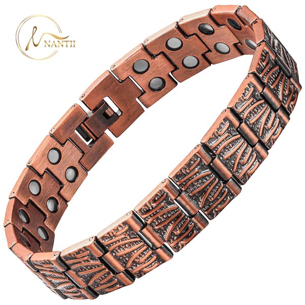 chain men vintage 9995% pure copper pain relief bracelet double row ultra strength magnetic therapy health care hand jewellry 230511, Black
chain men vintage 9995% pure copper pain relief bracelet double row ultra strength magnetic therapy health care hand jewellry 230511, Black