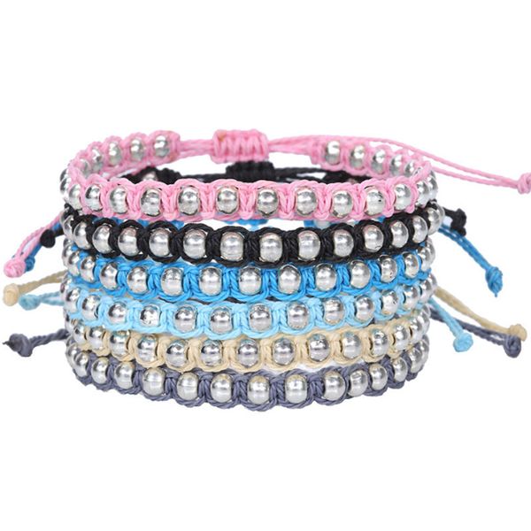 handmade woven braided rope stainless steel beaded charm bracelets for women men solid color fashion jewelry, Golden;silver
handmade woven braided rope stainless steel beaded charm bracelets for women men solid color fashion jewelry, Golden;silver