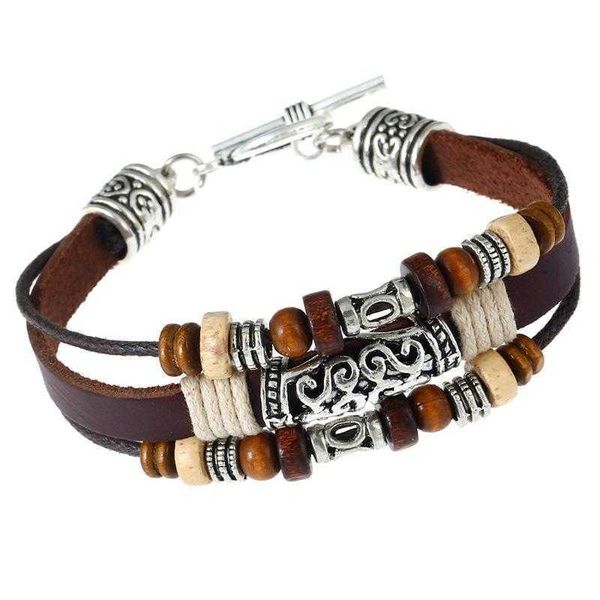 punk handmade beaded cattle strands leather bracelet vintage alloy couple jewelry, Black
punk handmade beaded cattle strands leather bracelet vintage alloy couple jewelry, Black