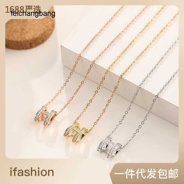 whole h ermes designer necklace korean new style zircon h letter titanium steel pendant women s versatile rhinestone collar chain jewelry, Black
whole h ermes designer necklace korean new style zircon h letter titanium steel pendant women s versatile rhinestone collar chain jewelry, Black