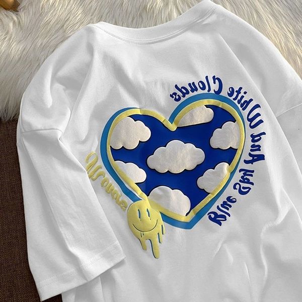 women's t shirt pasangan baru cinta awan lengan pendek t shirt pria dan wanita mode santai desain rasa dalam merek ramping setengah pak, White
women's t shirt pasangan baru cinta awan lengan pendek t shirt pria dan wanita mode santai desain rasa dalam merek ramping setengah pak, White