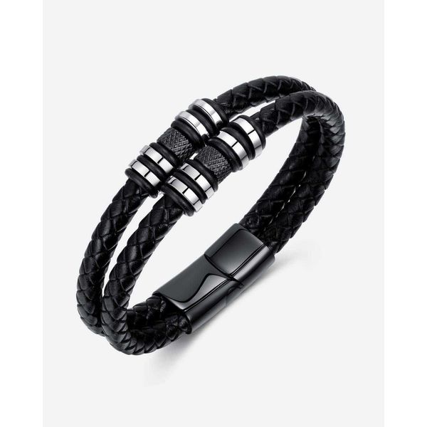 wholesale fashion black handmade woven leather string bracelet mens accessories hip hop retro personality ornament, Golden;silver
wholesale fashion black handmade woven leather string bracelet mens accessories hip hop retro personality ornament, Golden;silver