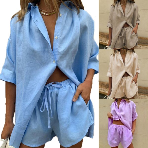 women's swimwear shirt set women casual lapel singlebreasted solid short sleeve and shorts sets 2 piece summer pants 230510, White;black
women's swimwear shirt set women casual lapel singlebreasted solid short sleeve and shorts sets 2 piece summer pants 230510, White;black