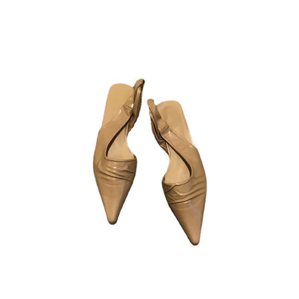 slippers pointed toe slingback mules women flat pleated outdoor elegant solid shoes for slides, Black
slippers pointed toe slingback mules women flat pleated outdoor elegant solid shoes for slides, Black