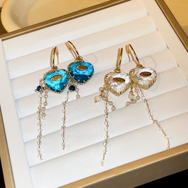 s3634 french fashion blue crystal heart dangle earrings for women s925 silver needle beaded tassels earrings
s3634 french fashion blue crystal heart dangle earrings for women s925 silver needle beaded tassels earrings