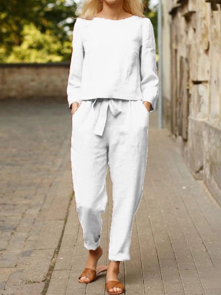 women's two piece pants fashion autumn cotton female set loose women's pants suit wide-leg trouser suits female casual ladies 2 pi, White
women's two piece pants fashion autumn cotton female set loose women's pants suit wide-leg trouser suits female casual ladies 2 pi, White