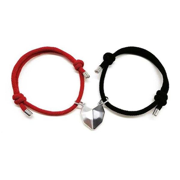 black and white love wish stone couple bracelet heartbreak stitching magnetic woven adjustable carrying strap men women, Golden;silver
black and white love wish stone couple bracelet heartbreak stitching magnetic woven adjustable carrying strap men women, Golden;silver