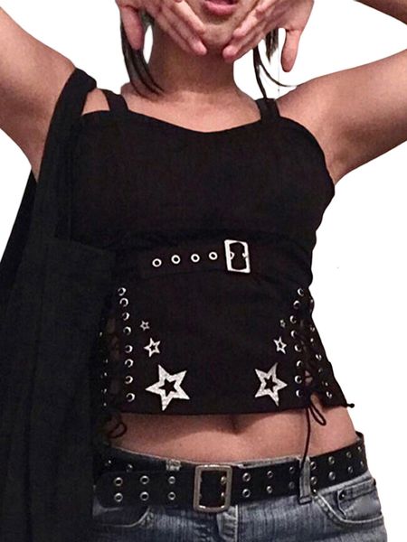 women's tanks camis women tank summer gothic punk style casual star print bandage crop for streetwear club wear 230510, White
women's tanks camis women tank summer gothic punk style casual star print bandage crop for streetwear club wear 230510, White