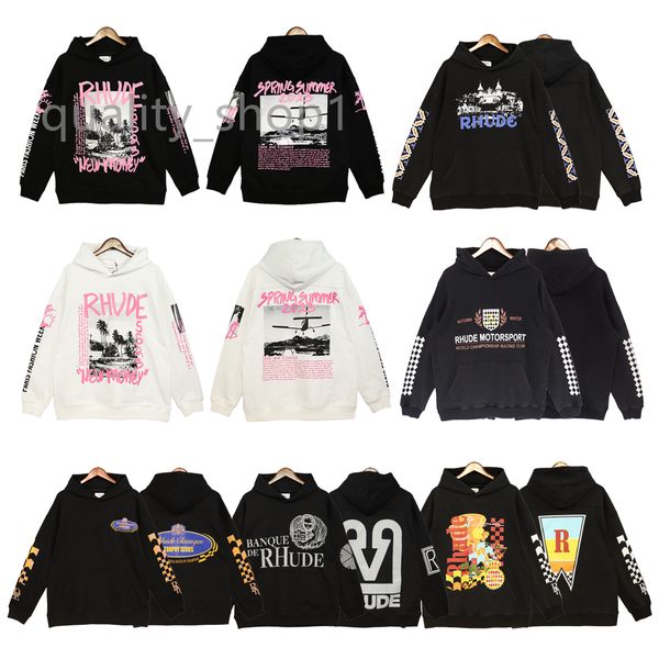 designer brand rhude mens hoodies luxury long sleeve men women hoodies fashion letters printing high street men's loose pullover sweats, Black
designer brand rhude mens hoodies luxury long sleeve men women hoodies fashion letters printing high street men's loose pullover sweats, Black