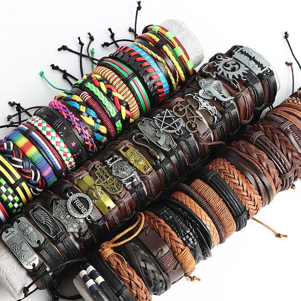 bangle wholesale 20303650100pcslot vintage leather bracelets for women men mix style cuff bangle jewelry party gifts 230511, Black
bangle wholesale 20303650100pcslot vintage leather bracelets for women men mix style cuff bangle jewelry party gifts 230511, Black