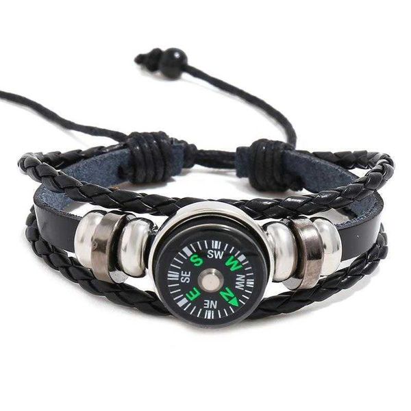beaded cattle leather bracelet strand multi layer woven outdoor compass jewelry small commodity, Black
beaded cattle leather bracelet strand multi layer woven outdoor compass jewelry small commodity, Black