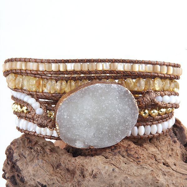 chain rh fashion boho jewelry beaded bracelet big white druzy stone charm 5 strands wrap bracelets dropship 230511, Black
chain rh fashion boho jewelry beaded bracelet big white druzy stone charm 5 strands wrap bracelets dropship 230511, Black