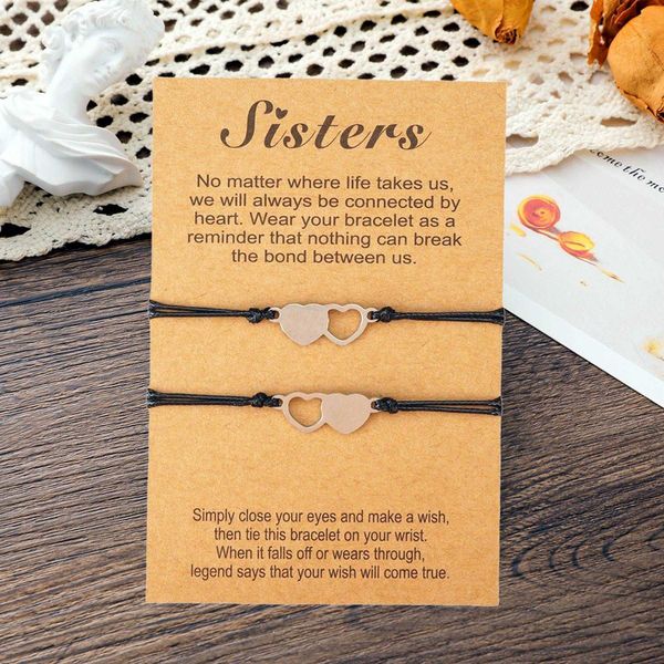 good friend card bracelet personality fashion stainless steel double love woven, Golden;silver
good friend card bracelet personality fashion stainless steel double love woven, Golden;silver