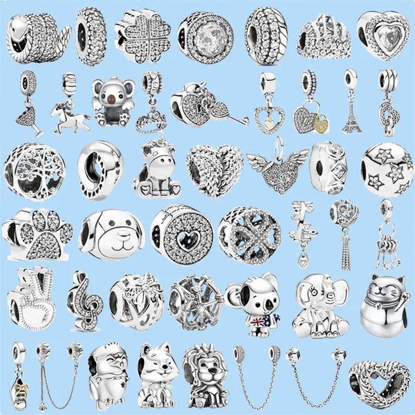 925 silver beads charms fit pandora charm silver color lucky cat lion safety chain crown beads, Black
925 silver beads charms fit pandora charm silver color lucky cat lion safety chain crown beads, Black
