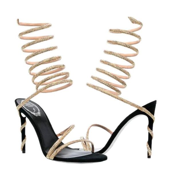 rene caovilla cleo open toe sandals crystal embellished spiral wrap around sandals twining rhinestone sandal women rainbow stiletto heels sh, Black
rene caovilla cleo open toe sandals crystal embellished spiral wrap around sandals twining rhinestone sandal women rainbow stiletto heels sh, Black