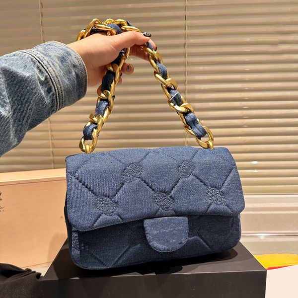 womens cowboy jeans denim embroidery quilted bags classic mini flap purse blue black purse thick chain gold metal hardware matelasse shoulde
womens cowboy jeans denim embroidery quilted bags classic mini flap purse blue black purse thick chain gold metal hardware matelasse shoulde