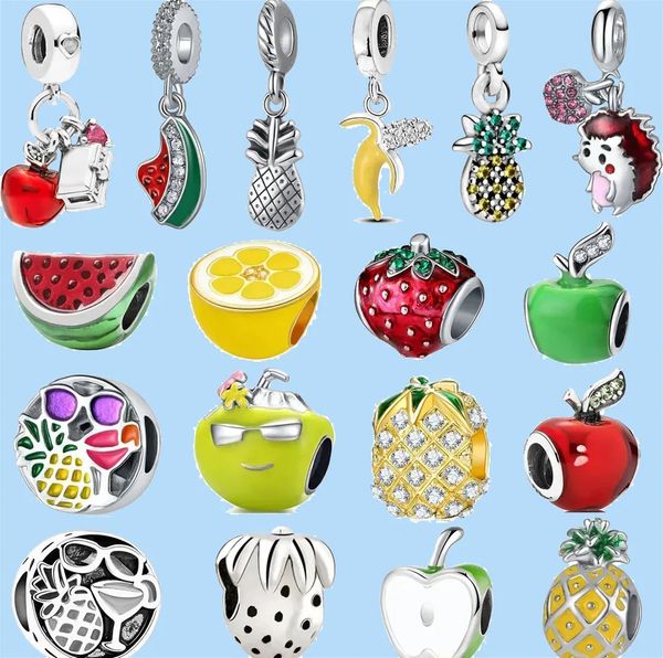 925 silver beads charms fit pandora charm dangle new cute fruit banana apple pineapple bead, Black
925 silver beads charms fit pandora charm dangle new cute fruit banana apple pineapple bead, Black
